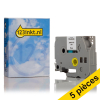 Offre: Marque 123encre remplace 5x Brother TZe-FX221 Flexi ID tape 9 mm  - noir sur blanc 650662 - 1