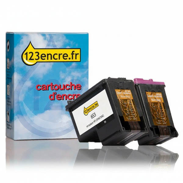 Offre: marque 123encre remplace HP 653 noir + HP 653 couleur 160210 - 1