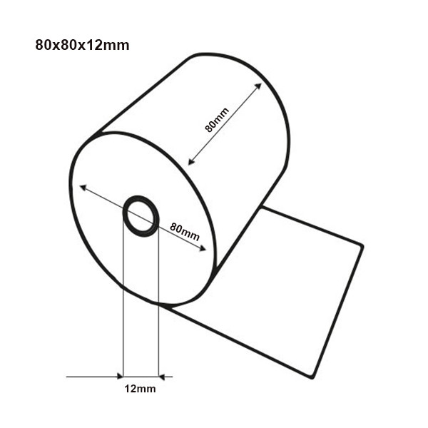 Offre : 123encre rouleau de caisse thermique 80x80x12 48 g/m² (50 pièces) 303621 - 1