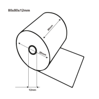 Offre : 123encre rouleau de caisse thermique 80x80x12 48 g/m² (50 pièces)