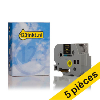 Offre : 5x 123encre remplace Brother TZe-354 ruban 24 mm - or sur noir 650852