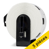 Offre : 5x Marque 123encre remplace Brother DK-11218 étiquettes rondes - blanc 653064
