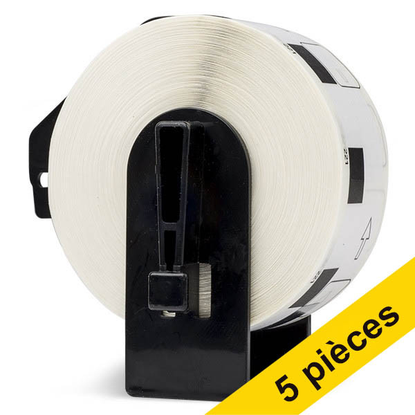 Offre : 5x Marque 123encre remplace Brother DK-11221 étiquettes carrées - blanc 653065 - 1