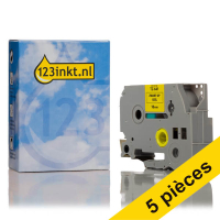 Offre : 5x Marque 123encre remplace Brother TZe-641 ruban 18 mm - noir sur jaune 653078