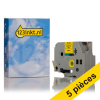 Offre : 5x Marque 123encre remplace Brother TZe-651 cassette à ruban 24 mm - noir sur jaune 653079 - 1