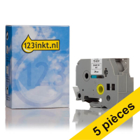 Offre : 5x Marque 123encre remplace Brother TZe-S251 ruban à forte adhérence 24 mm - noir sur blanc 653084