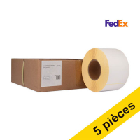 Offre : 5x Marque 123encre remplace Zebra Z-Perform 1000D étiquettes d'expédition FedEx (3006306-T) 100 x 150 mm (4 rouleaux) 653296