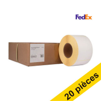 Offre : 5x Marque 123encre remplace Zebra Z-Perform 1000D étiquettes d'expédition FedEx (3006306-T) 100 x 150 mm (4 rouleaux) 653296