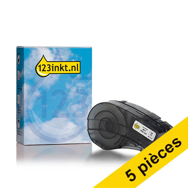 Offre : 5x marque 123encre remplace Brady M21-1500-427 ruban vinyle laminé 38,1 mm x 4,30 m - noir sur blanc 650836 - 1