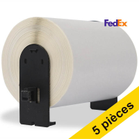 Offre : Marque 123encre remplace 5x Brother DK-11247 étiquettes d'expédition FedEx larges 653288