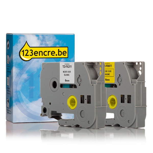 Offre : la marque 123encre remplace Brother Flexi ID multipack de rubans 6 mm 350607 - 1