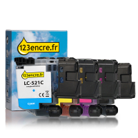 Offre : marque 123encre remplace Brother LC-521 - noir + 3 couleurs