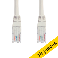 Offre : 10x 123encre câble réseau Cat6 U/UTP (0,25 mètre) - gris 302489