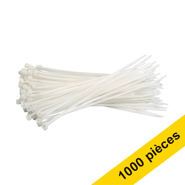 Offre : 10x 123encre collier de serrage 200 x 3,6 mm (100 pièces) - blanc 302428 - 1