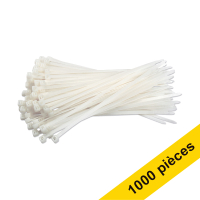 Offre : 10x 123encre collier de serrage 200 x 4,8 mm (100 pièces) - blanc