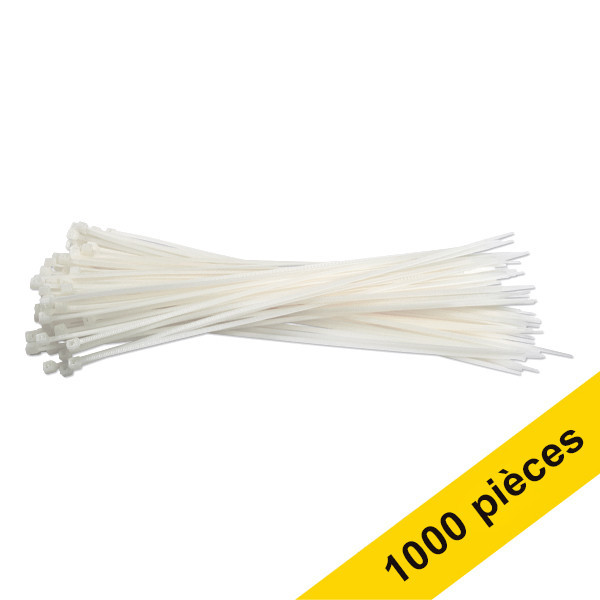 Offre : 10x 123encre collier de serrage 292 x 3,6 mm (100 pièces) - blanc 302432 - 1