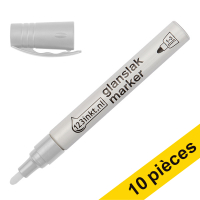Offre : 10x 123encre marqueur peinture à encre brillante (1 - 3 mm ogive) - blanc 300862