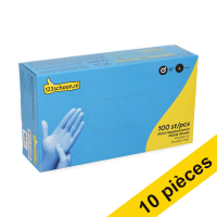 Offre : 10x 123schoon gants en nitrile L sans poudre (3,5 grammes 100 pièces) - bleu