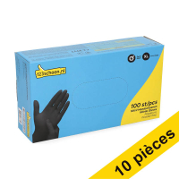Offre : 10x 123schoon gants en nitrile XL sans poudre (3,5 grammes 100 pièces) - noir