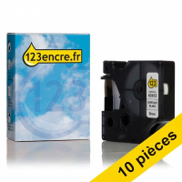 Offre : 10x Dymo S0720780 / 43613 ruban 6 mm (marque 123encre) - noir sur blanc 650782