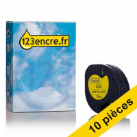 Offre : 10x Dymo S0721620 / 91202 ruban plastique 12 mm (marque 123encre) - jaune 650779