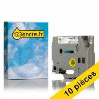 Offre : 10x Marque 123encre remplace Brother TZe-131 ruban 12 mm - noir sur transparent 650787