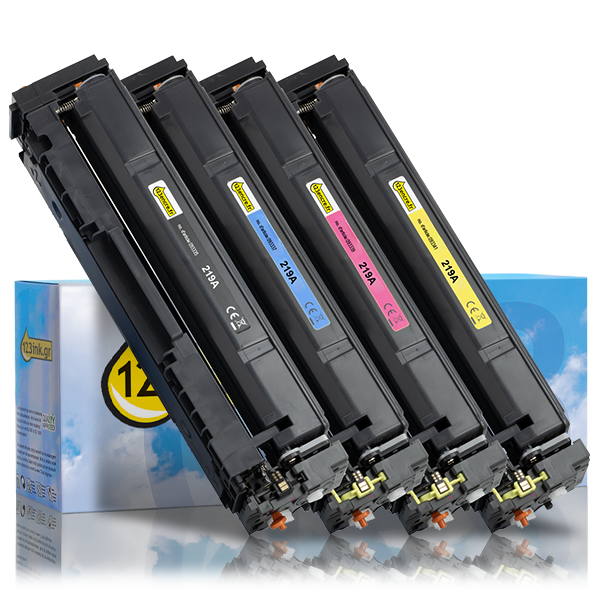 Offre : 123encre ensemble de toners pour HP 219A : HP W2190A, W2191A, W2192A, W2193A noir + 3 couleurs 093709 - 1