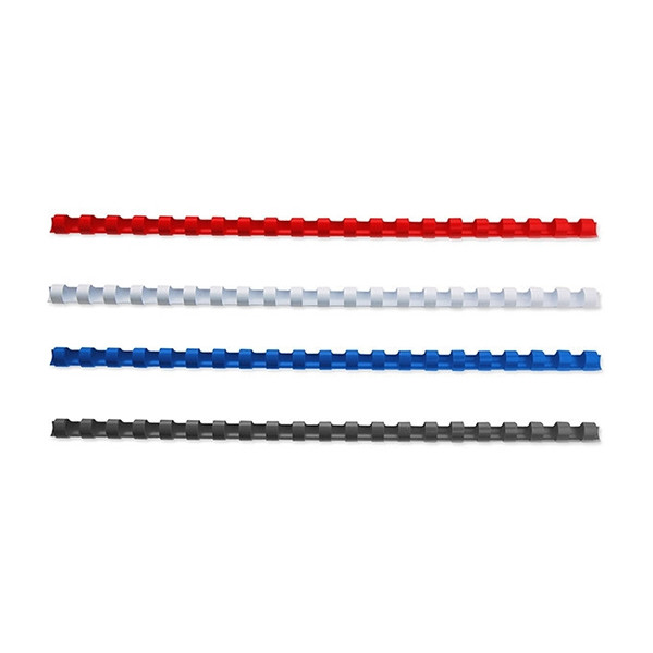 Offre : 123encre peigne de reliure 10 mm (400 pièces) - bleu, rouge, noir et blanc 340060 - 1