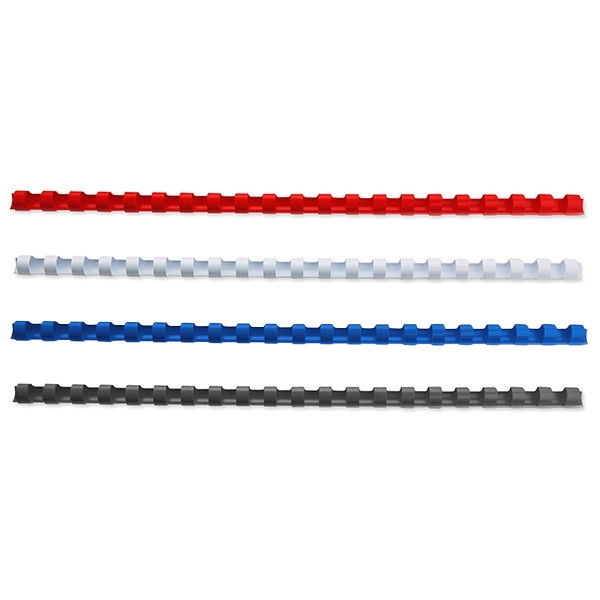 Offre : 123encre peigne de reliure 14 mm (400 pièces) - bleu, rouge, noir et blanc 340064 - 1