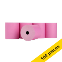 Offre : 123encre rouleau de caisse enregistreuse 80x80x12 mm thermo (100 pièces) - rose