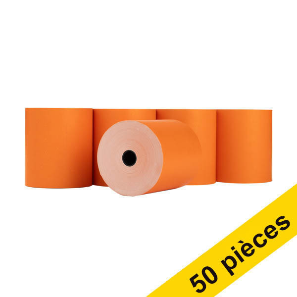 Offre : 123encre rouleau de caisse enregistreuse 80x80x12 mm thermo (50 pièces) - orange 302703 - 1
