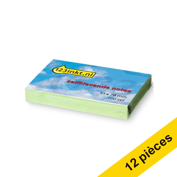 Offre : 12x 123encre notes autocollantes 51 x 76 mm - vert 300203 - 1