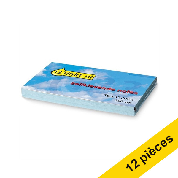 Offre : 12x 123encre notes autocollantes 76 x 127 mm - bleu 300236 - 1