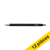 Offre : 12x 123encre stylo à bille ultra smooth (1 mm) - noir 301668