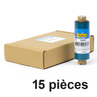 Offre : 15x Zebra 3200 (03200GS08407) ruban de cire/résine 84 mm x 74 m (marque 123encre) 141528
