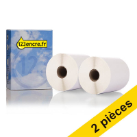 Offre : 2x 123encre LW650XL PRO étiquettes d'expédition grand format pour gros volumes (102 x 59 mm) - blanc 650807