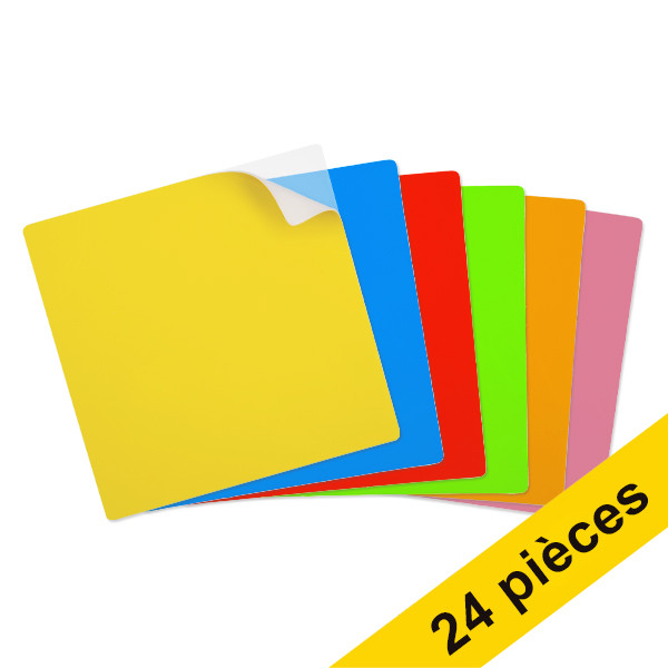 Offre : 2x 123encre notes autocollantes réutilisables 10 x 10 cm 6 couleurs (12 pièces) - assortiment 302119 - 1