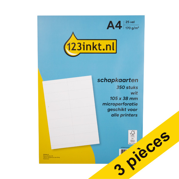 Offre : 3x 123encre étiquettes d'étagères 105 x 38 mm (350 pièces) - blanc 301974 - 1