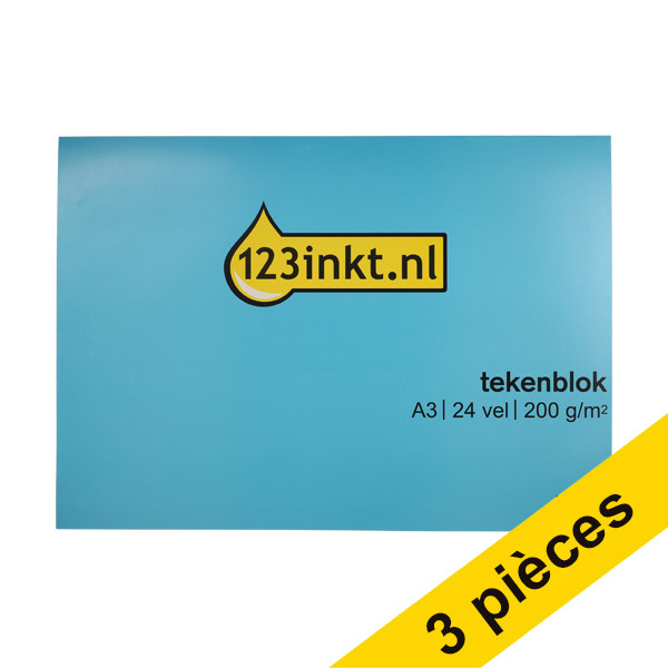 Offre : 3x 123encre bloc à dessin A3 200 g/m² (24 feuilles) 301433 - 1