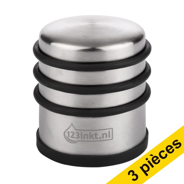 Offre : 3x 123encre butoir de porte 1 kg modèle haut - chrome/noir 247489 - 1