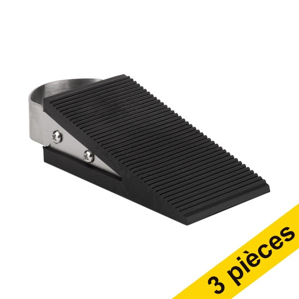 Offre : 3x 123encre butoir de porte triangulaire - noir 247491 - 1