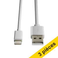 Offre : 3x 123encre câble de charge Lightning (1 mètre) - blanc