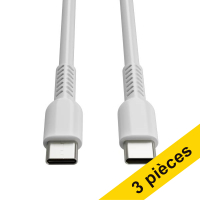 Offre : 3x 123encre câble de charge USB-C vers USB-C 2.0 (1 mètre) - blanc