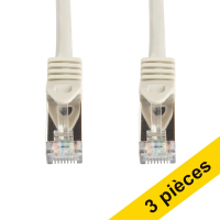 Offre : 3x 123encre câble réseau Cat7 S/FTP (3 mètres) - gris