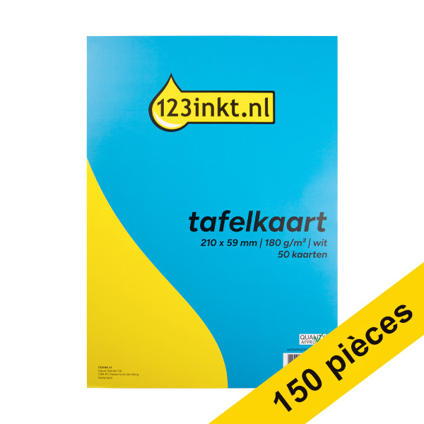 Offre : 3x 123encre carte de table 210 x 59 mm (50 cartes) - blanc 302239 - 1