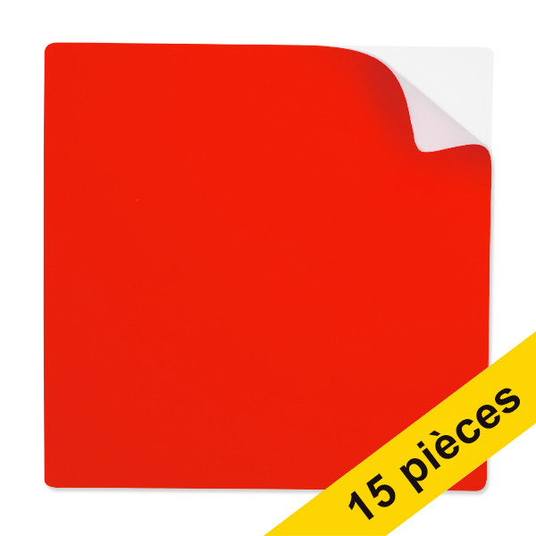 Offre : 3x 123encre notes autocollantes réutilisables 10 x 10 cm (5 pièces) - rouge 302125 - 1