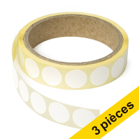 Offre : 3x 123encre pastilles adhésives Ø 18 mm (1000 étiquettes en continu) - blanc 035236