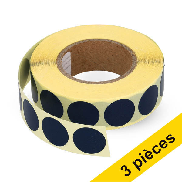 Offre : 3x 123encre pastilles adhésives Ø 18 mm (1000 étiquettes en continu) - bleu foncé 035243 - 1