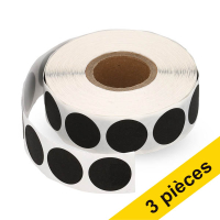 Offre : 3x 123encre pastilles adhésives Ø 18 mm (1000 étiquettes en continu) - noir 035237