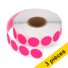 Offre : 3x 123encre pastilles adhésives Ø 18 mm (1000 étiquettes en continu) - rose fluo 035238 - 1